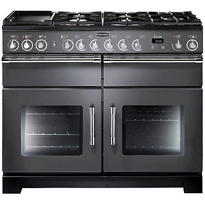 Rangemaster Excel 110 Dual Fuel Range Cooker Slate/Chrome Trim